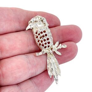 Vintage Sterling Silver 925 Filigree Bird Pendant
